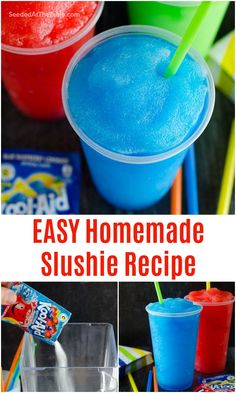 the easy homemade slushie recipe is so delicious and fun for kids to make