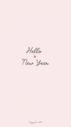 a pink background with the words hello new year