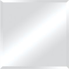 a white square mirror on a wall with a silver border around the edges and bottom edge