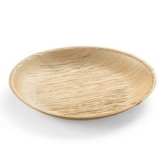 an empty wooden plate on a white background