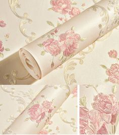 PRICES MAY VARY. Environmental Non-woven Material ,Super Thickness :0.3 Mm Peel and stick floral wallpaper roll. Water resistant ,Bubble Free ,this decorative floral contact paper has a peel away backing with measure and grid lines to make it easy for you to create new looks or repairing the appearance of any existing smooth surfaces. non-woven material ,textured rose pattern ,thick contact paper wallpaper . This self-adhesive wallpaper is easy to cut,instant peel and apply to flat surfaces . Si Countryside Wallpaper, Floral Wallpaper Bedroom, Pink Flowers Wallpaper, Peony Wallpaper, Rustic Materials, Pink Bathroom, Paper Wallpaper, Contact Paper, Wallpaper Living Room