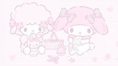 hello kitty wallpaper with two cartoon characters