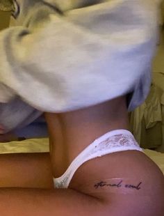 Just Be Tattoos For Women, Arm Twist Tattoo, Hot Tattoo Ideas For Women, Underbutt Cheek Tattoo, Divine Feminine Hip Tattoo, Healing Energy Tattoo, Rib And Hip Tattoos For Women, Spinal Tattoo Women Quotes, Hot Spine Tattoos For Women