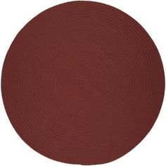 a round rug in red on a white background