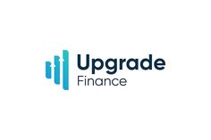 the upgrade finance logo is shown in blue and black, with an arrow pointing upward