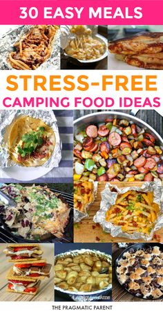 It's camping season, which means it's time to arm you with a ton of genius camping tips including fun camping games and campire meals other than the same 'ol hot dogs and hamburgers (anyone else tired of the old standbys?) Here are 30 easy recipes to make and easy to pack camping food ideas your family will love. Camping Ideas For Couples, Campfire Meals, Camping Desserts, Campfire Food