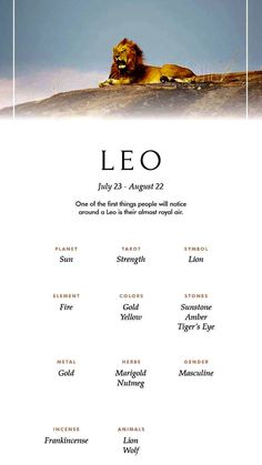 the leo zodiac sign is displayed on a white sheet