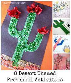 paper plate cactus crafts and activities for kids to do with the desert theme in their homes