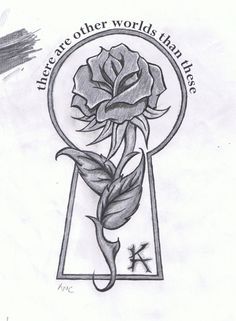 a rose tattoo design with the words there are other worlds that have roses on it