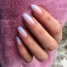 French Manicure Designs, Baby Blue Nails, Ombre Acrylic Nails, Almond Nails Designs, Almond Acrylic Nails, Summer Acrylic Nails, Manicures Designs