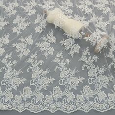 "Beaded Embroidery Lace Fabric . It's perfect for weddings, bridal parties, and any events. Shop our large inventory of bridal fabrics. ☆PRODUCT DESCRIPTION : The fabric width is approximately 51\" (130 cm) Wide. Length: 1 Yard, If you buy more than 1 yard, I will send you a whole piece of fabric uncut. Color: Off-White, Off-White Beads, Transparent Sequin Material: Polyester,Off-White Beads, Transparent Sequin. 8053 ☆ PURCHASING INFORMATION: This fabric is sold by the yard and each Qty you ente Lace Couture, Fabric Wedding Dress, Sequin Material, Wedding Dress Fabric, Beaded Lace Fabric, Bridal Fabric, Bridal Parties, Wedding Dress Fabrics, Corded Lace