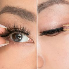 How to Apply False Eyelashes: Step-by-Step Guide With Photos | Allure Apply False Eyelashes, Beauty Hacks Eyelashes, Eyelashes False, Curl Lashes, Beauty Tips For Face, Beauty Tips For Hair