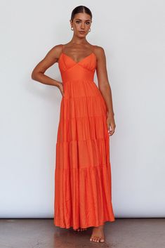 Main Attraction Cami Strap Maxi Dress Tangerine Night Out Maxi Dress With Adjustable Straps, Maxi Dress With Adjustable Straps For Night Out, Party Maxi Dress With Adjustable Straps, Vacation Dinner Dress, Brunch Maxi Dress With Adjustable Straps, Spring Party Maxi Dress With Adjustable Straps, Orange Maxi Dress For Night Out, Orange Maxi Dress For A Night Out, Solid Maxi Dress With Adjustable Straps