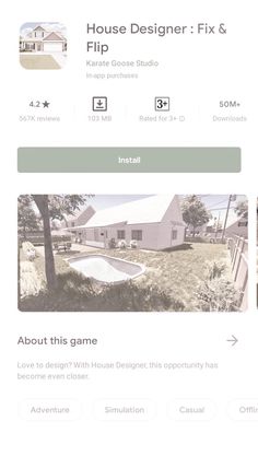 the website for house designer fix is displayed on a tabletop with an image of a house in the background