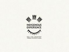 the indigenousous experience logo is shown in black and white, with an abstract design