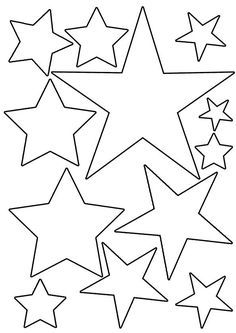 stars that are drawn in black and white