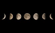 six phases of the moon are shown in this composite image taken by nasa astronauts