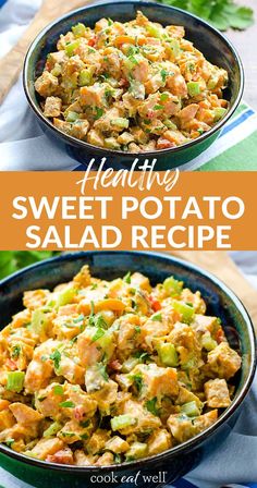 healthy sweet potato salad recipe in a bowl