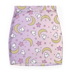 Super stretchy and durable polyester mini skirt. Vibrant, high-quality sublimation print across the front and back. Size range XXS-2XL. Usagi's classic bed pattern. Perfect for a queen size blanket (perfect square). Ombré from purple to pink, but bold designs. Fitted Kawaii Mini Skirt, Kawaii Fitted Mini Skirt For Summer, Fitted Kawaii Mini Skirt For Summer, Kawaii Fitted Mini Length Bottoms, Moon Bunny, Bunny Blanket, Queen Size Blanket, Sailor Moon Usagi, Classic Bed