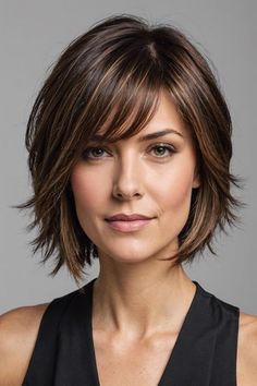 Back Of Head Bob Haircut, Medium Wedge Haircut, Bangs For Thinning Hair Over 40, Short To Medium Haircuts For Fine Hair, Straight Fine Hairstyles, Short Choppy Haircuts For Fine Hair, Straight Shoulder Length Hair With Layers, Choppy Bob Haircuts For Fine Hair, Mid Short Hair