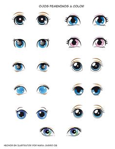 the different types of blue eyes are shown in this image, and each one has their own