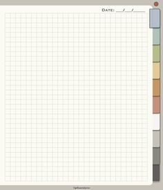 a sheet of paper with different colors and lines on it, including the date line