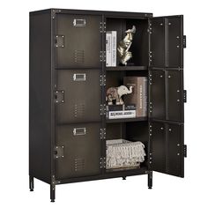 PRICES MAY VARY. Large Storage for Multiple Uses- Assembled dimension 29.5”L x 13.8”W x 47.3”H, the cabinet provides a very wide secure storage space, can be used in home, office, garage, basement, school, workshop, warehouse or other place. Sturdy & Durable- The structure composed of high-quality steel and reinforced structure allows each shelf to bear a weight of up to 90 pounds, which is durable and can be used for a long time. Thoughtful Design- Our metal lockers are designed with padlocks, Home Office/gym, Steel Wardrobe, Employee Lockers, Industrial Storage Cabinets, Home Lockers, Steel Storage Cabinets, Retro Cabinet, Storage Lockers, Industrial Cabinet