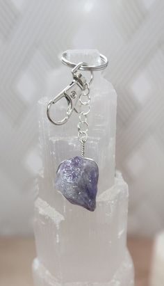 Item: Amethyst crystal keychain. A gift perfect for the crystal lover in your life, or a gift for yourself! All of my items are handmade and sold individually so you know exactly what you will receive. Everything is one of a kind! Crystal Keychain, Crystal Necklaces, Amethyst Crystal, Crystal Necklace, Favorite Jewelry, Etsy Accessories, Amethyst, Handmade Items, Accessory Gift