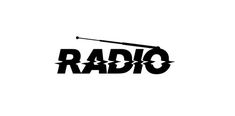 the radio logo is black and white with an image of a baseball bat on it