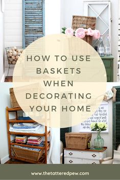 Baskets are a simple and practical way to decorate your homebaskets homedecor storage Wicker Basket Decor Ideas, Large Wicker Basket, Old Baskets, Display Basket, Vintage Baskets