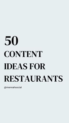 50 Content Ideas for Restaurants Content Ideas For Restaurants, Social Media Marketing For Restaurants, Restaurant Marketing Ideas Social Media, Restaurant Content Ideas For Instagram, Restaurant Social Media Post Ideas, Restaurant Instagram Post, Restaurant Instagram Ideas, Food Content Instagram