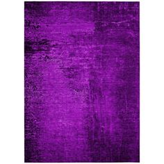 a purple rug with an abstract design on the front and back side, in shades of black