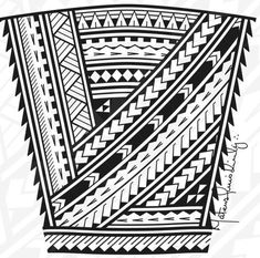 a black and white drawing of a basket with geometric designs on the bottom, in front of