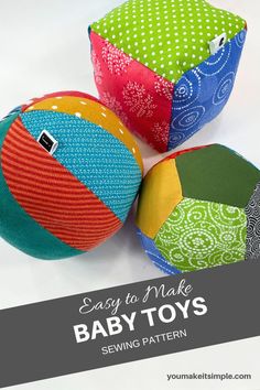 Fabric Baby Blocks and Balls Sewing Pattern Homemade Baby Toys, Cats Toys, Toys For Dogs, Fabric Blocks, Baby Ball, Printable Sewing Patterns, Diy Baby Gifts, Baby Sewing Patterns, Fabric Toys