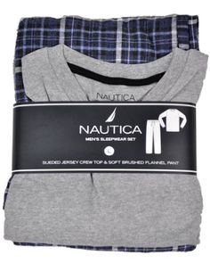 Nautica Mens Sleepwear Set Jersey Crew Top & Flannel Pants Blue Gray Pajamas Medium Sleep Pants, Sleepwear Sets, Mens Pajamas, Life Insurance, About Life, Cell Phones, Pajama Set, Insurance