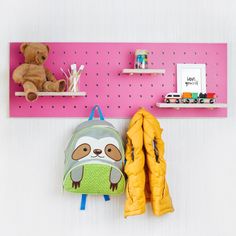 Pegboard - Shelf / The wall organizer RECTANGLE Pink Kids