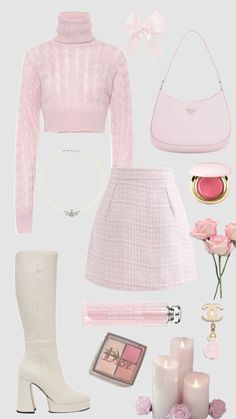 Pink Girly Outfits Aesthetic, Pink Girly Outfits Classy, Girly Polyvore Outfits, Classy Pink Outfits, Pretty In Pink Outfits, Pretty Pink Outfits, Pink Cute Outfits, Pink Fashion Outfits, Modern Royalty Outfit