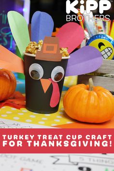 turkey treat cup craft for thanksgiving