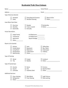 a printable rental checklist is shown in the form of a house cleaning checklist