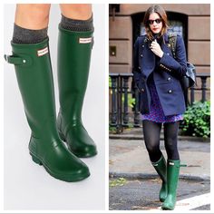 $150 New Womens Hunter W23105 Original Tall Wellington Rubber Rainboots Size: 5 Womens. Color: Matte Forest Green Brand New With Tags. Item Typically Runs Large. Suggested Sizing Down. Material: Rubber Design Details: Silver-Tone Hardware Lightly Padded Insole Rubber Sole With Traction Approx 15in Shaft Approx 15in Boot Circumference Product Is Made From Natural Rubber And Insoluble Residue May Be Apparent On Surface *Bin3388 * Casual Green Waterproof Boots For Fall, Classic Rain Boots For Fall Outdoor, Green Leather Waterproof Boots For Winter, Leather Rain Boots For Winter, Green Boots For Outdoor Use In Fall, Green Boots For Outdoor Wear In Fall, Green Boots For Outdoor Activities In Fall, Casual High Ankle Rain Boots For Fall, Classic Rain Boots For Outdoor Fall Use