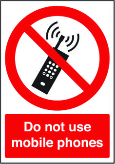 a sign that says do not use mobile phones