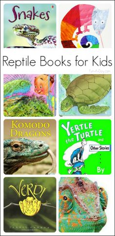 the reptile books for kids with pictures of different animals and their names on them