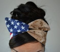 Marine Desert digital Camo Patriotic Dolly bow, Woodland American Flag head band, hair bow Usmc Girlfriend, Air Force Girlfriend, Navy Hair, Digital Camouflage