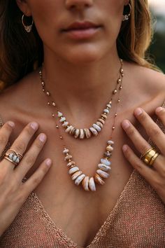 Pooka Shell Necklace, Puka Necklace, Boho Shoot, Jewellery Photoshoot, Highest Vibration, Jewellery Shoot, Jewellery Photo, Jewelry Mood Board, Diy Pearl Necklace