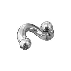 an image of a metal object that looks like a curved tube with two balls on it