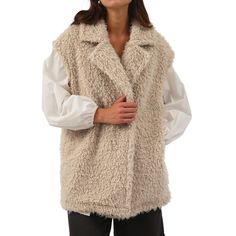 PRICES MAY VARY. Body: 100% Polyester; Lining: 95% Polyester 5% Spandex A faux fur vest features a sleeveless, two welt pockets, button-front styling, notched collar, solid color, relaxed fit This faux fur Waistcoat is suitable for spring, autumn, and winter wear, suitable for work, travel, and gatherings. This vest can help you keep your hands free while maintaining warmth Great to pair basic sweater/ long sleeve shirt, or uses a waistband/ belt to create a chic look Hand Wash. Do not bleach. Amazhiyu Womens Faux Fur Waistcoat Vest with Pockets Sleeveless Fall Jacket Fur Vest Women, Fur Waistcoat, Vest With Pockets, Basic Sweater, Basic Sweaters, Faux Fur Vest, Faux Fur Vests, Fall Jackets, Fur Vest