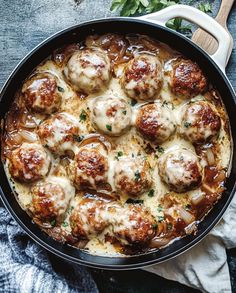 French Onion Chicken Meatballs