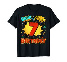 a birthday t - shirt with the number seven on it's chest and stars