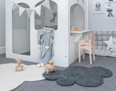 a child's room with toys and decor