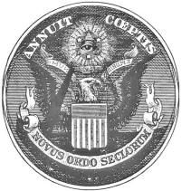 the seal of the state of new york is shown in this black and white photo